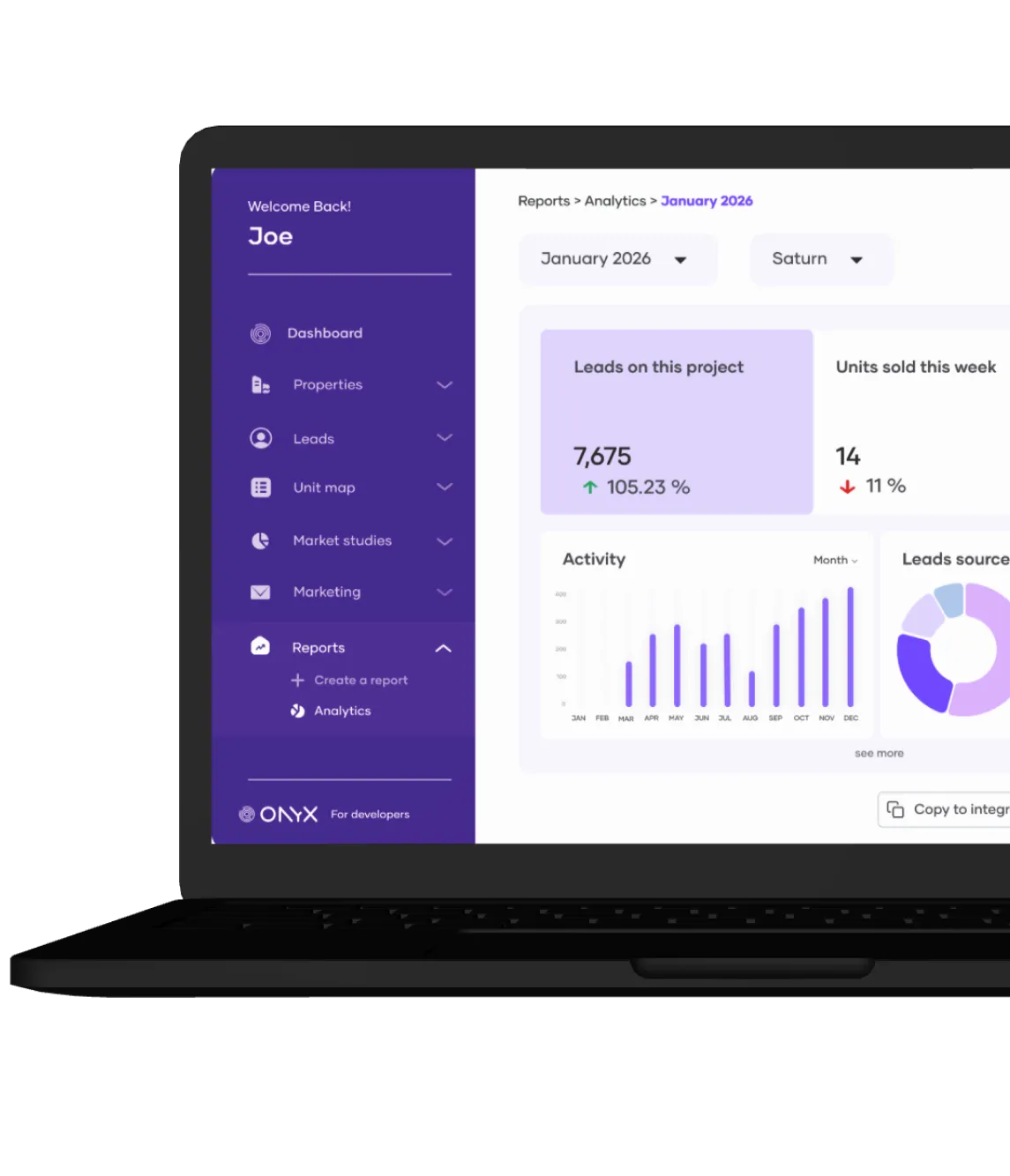Onyx platform dashboard interface screenshot