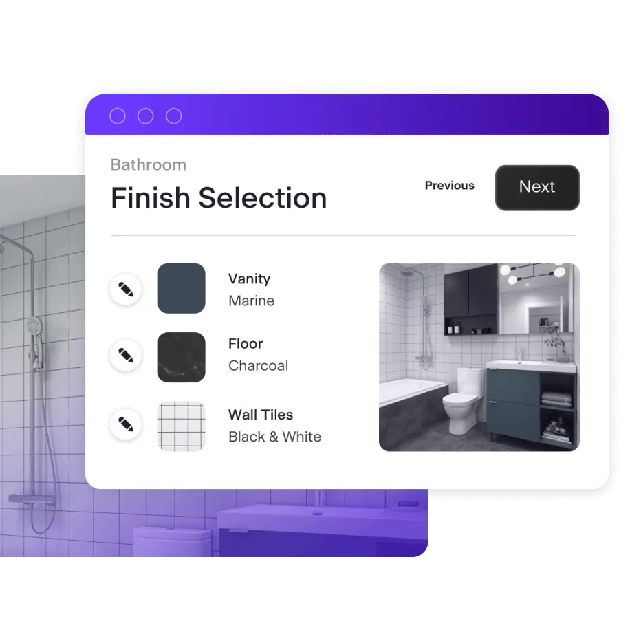 Onyx finish selection after-sales interface