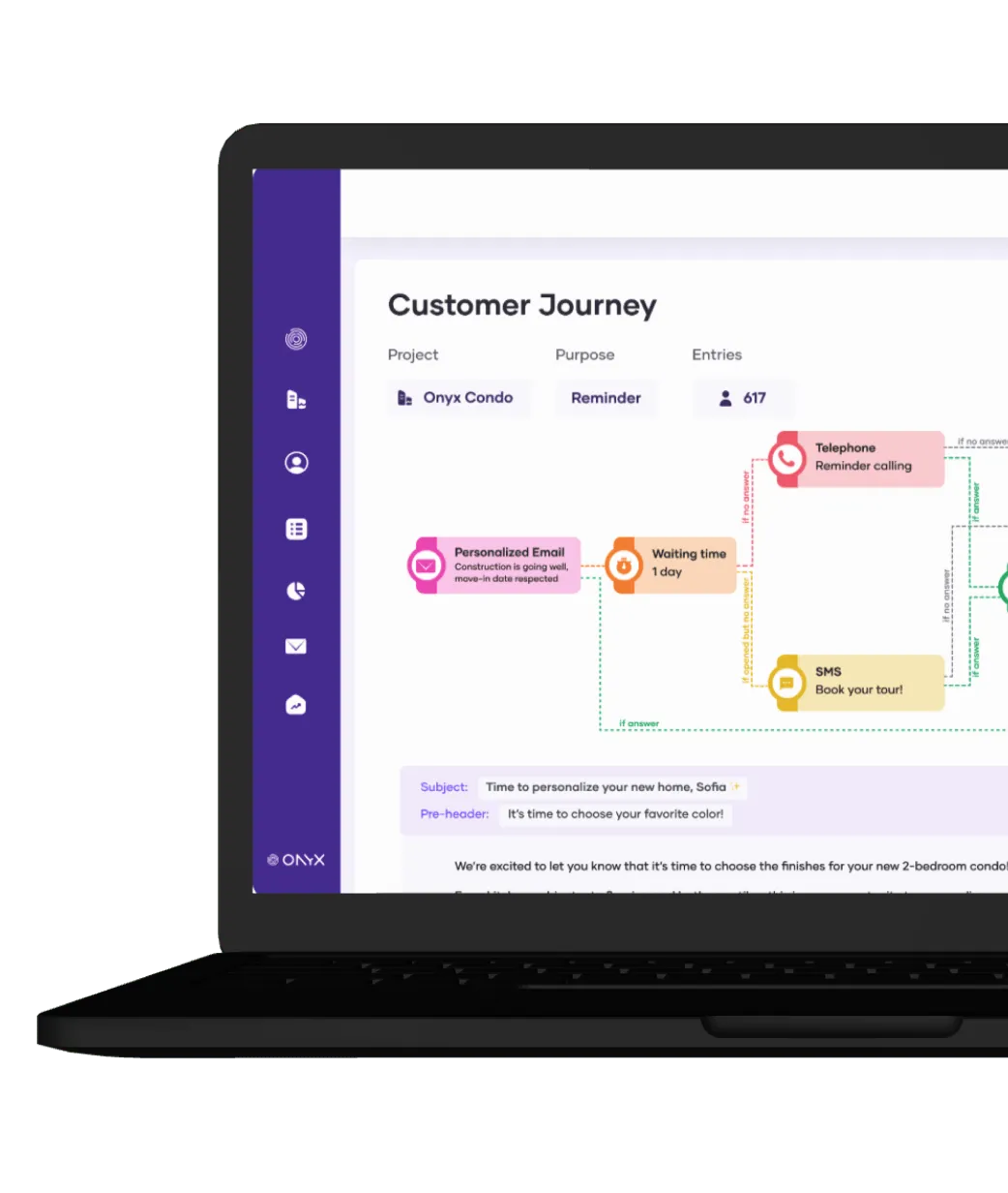 Customer journey automation interface