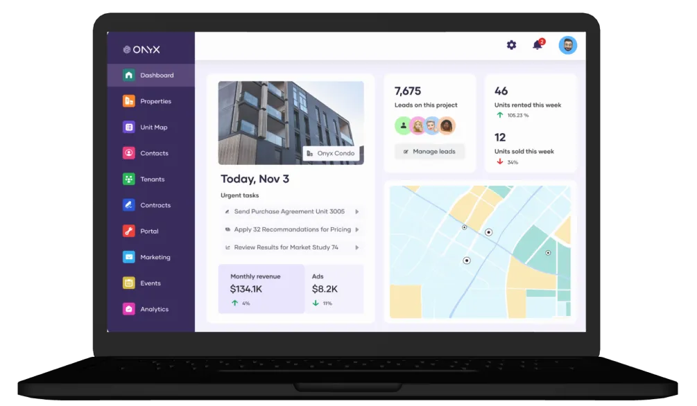 Onyx platform dashboard interface screenshot