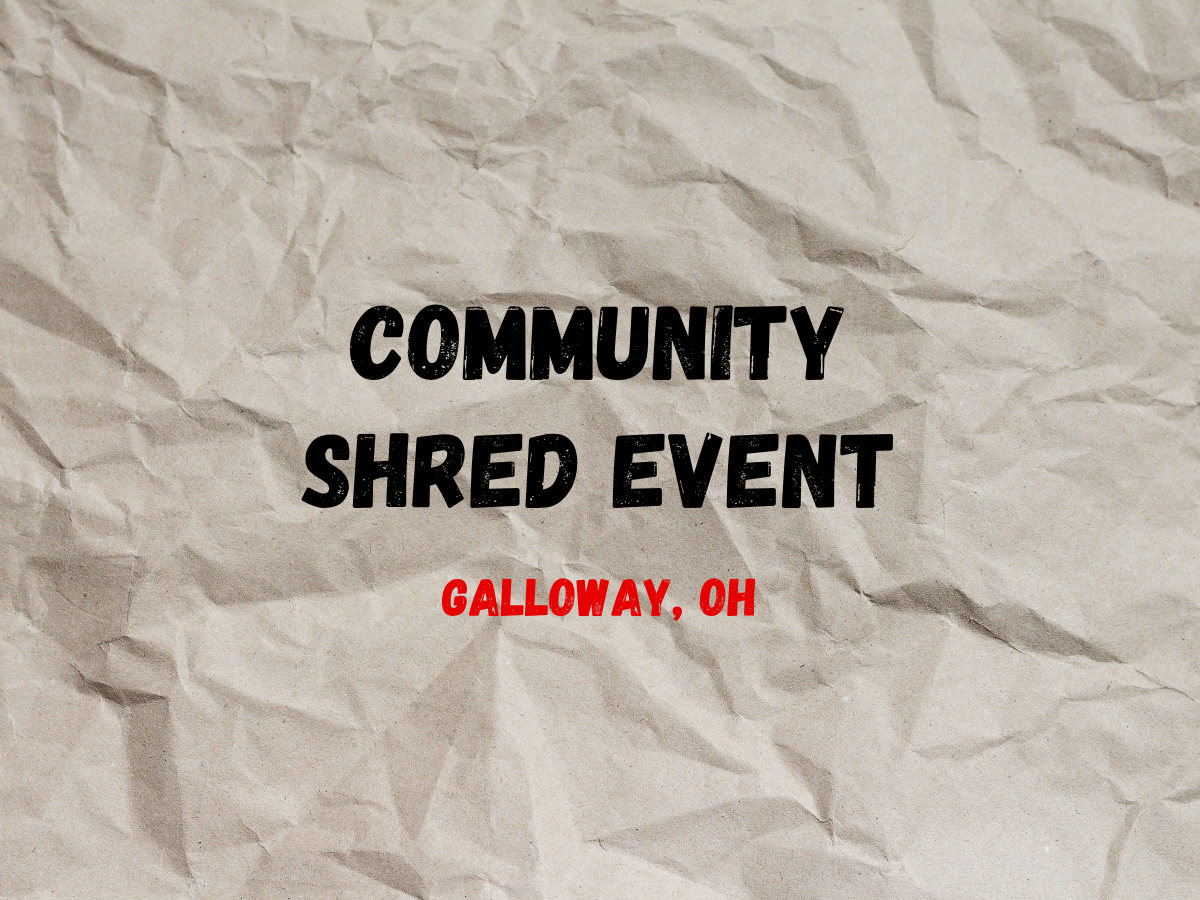Community paper shredding event in Galloway, Ohio hosted by Black Ops Destruction