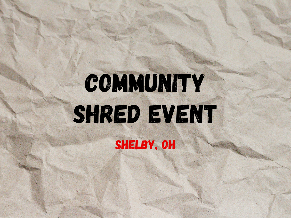 Community paper shredding event in Shelby, Ohio hosted by Black Ops Destruction