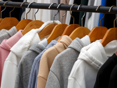 Branded clothing and apparel ready for textile destruction and recycling