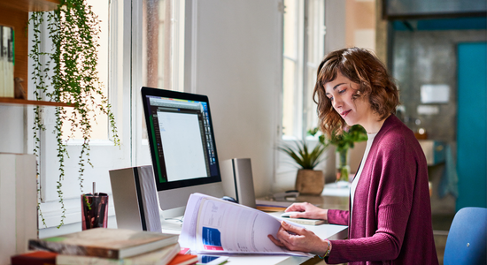 Education professional handling student and administrative records