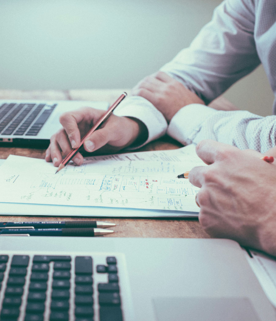 Working at laptops - Strategy and Support