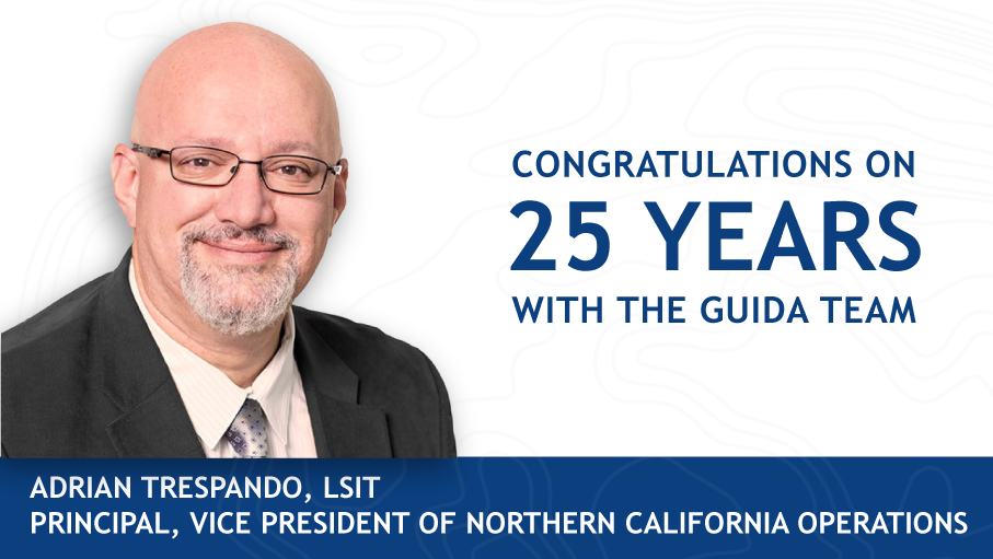 Adrian Trespando Celebrates 25 Years with GUIDA Surveying