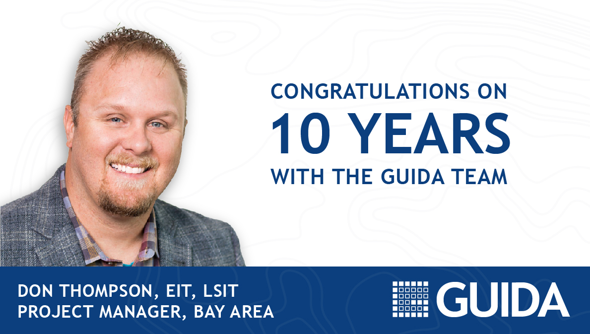 Don Thompson Celebrates 10 Years with GUIDA Surveying