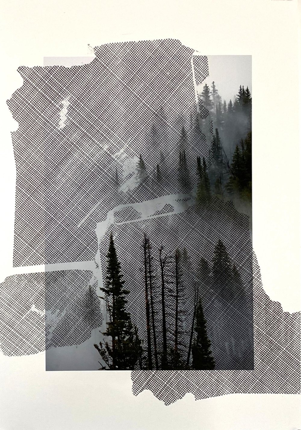 Clear Zone Area Archival pigment print and toner transfer, 13 x 19", 2020