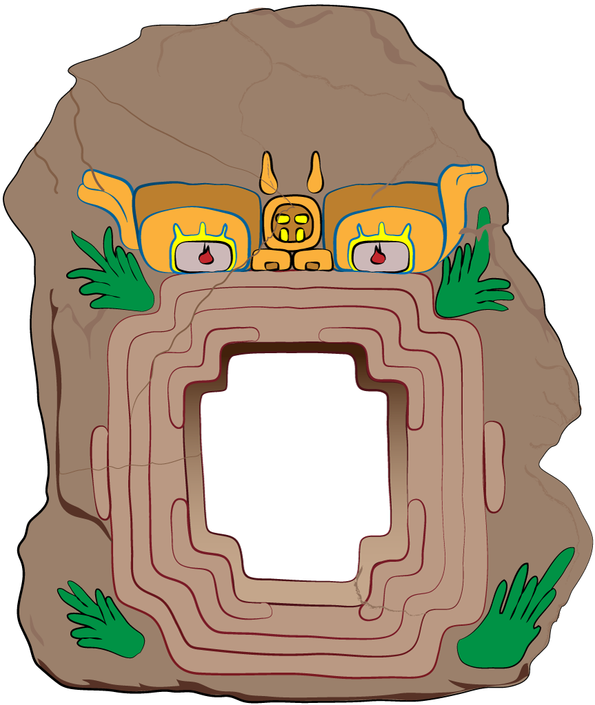 Chalcatzingo Monument 9, digital illustration from esfuerzo