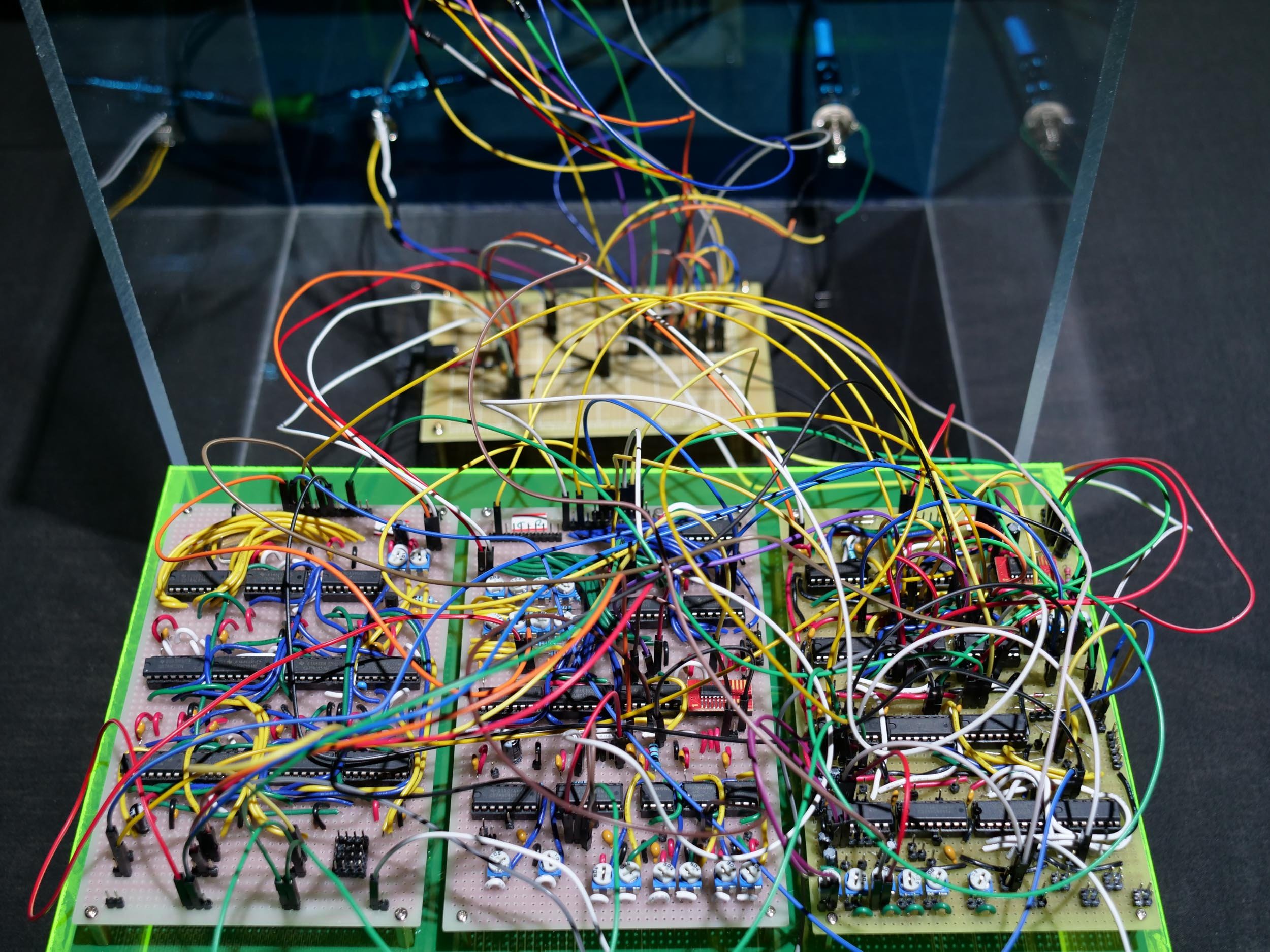 Midnight Sun, 2021, detail of custom hand-built audiovisual synthesizer