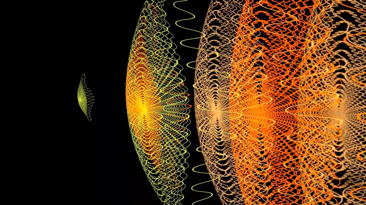 Seed and Repeat 2022, video, visualization of invisible EMF waves and thought forms as a necessary method of understanding