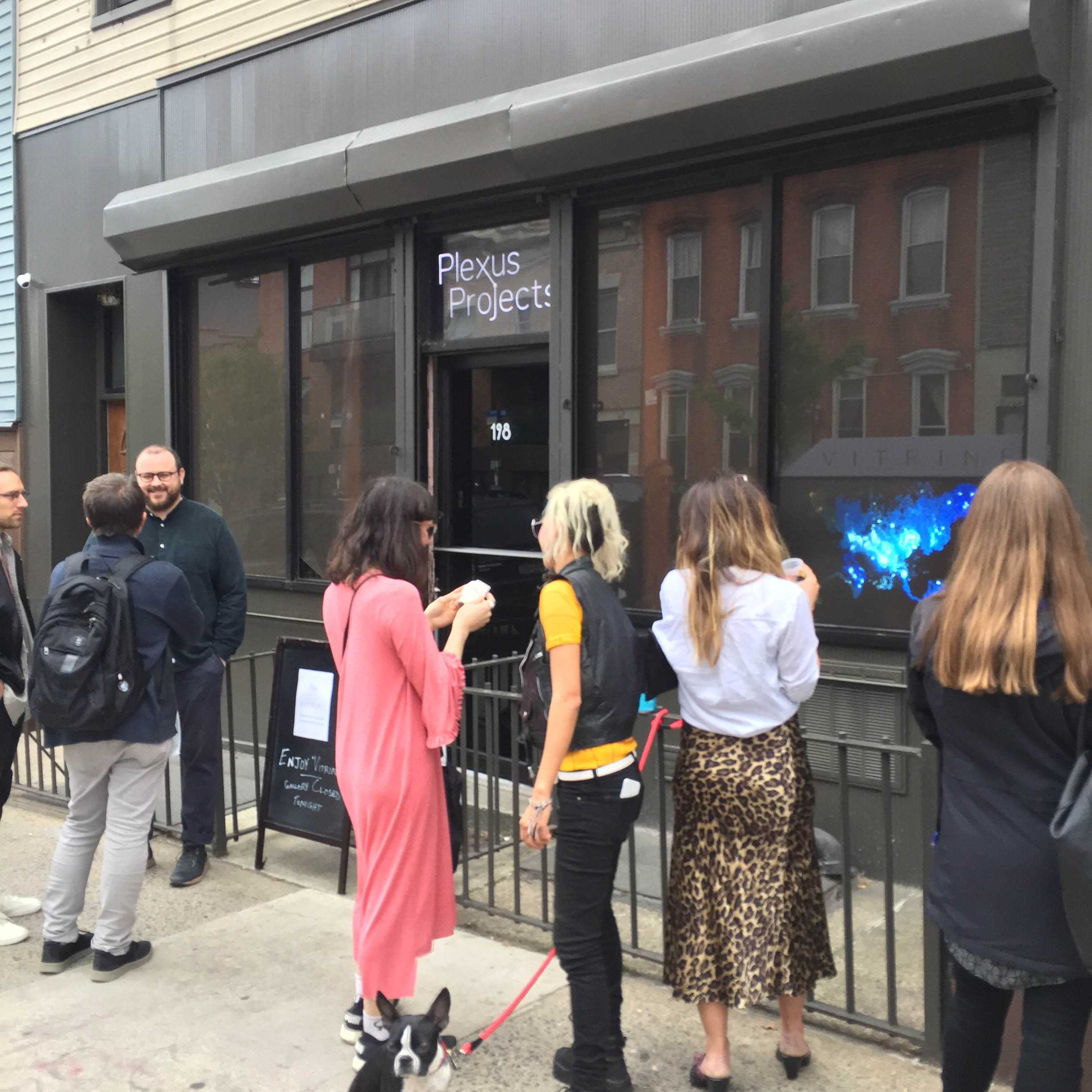 "Vitrine" sidewalk screening for Greenpoint Gallery Night at Plexus Projects