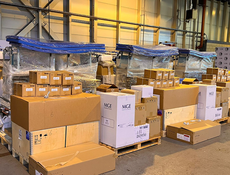 Medical equipment prepared for installation