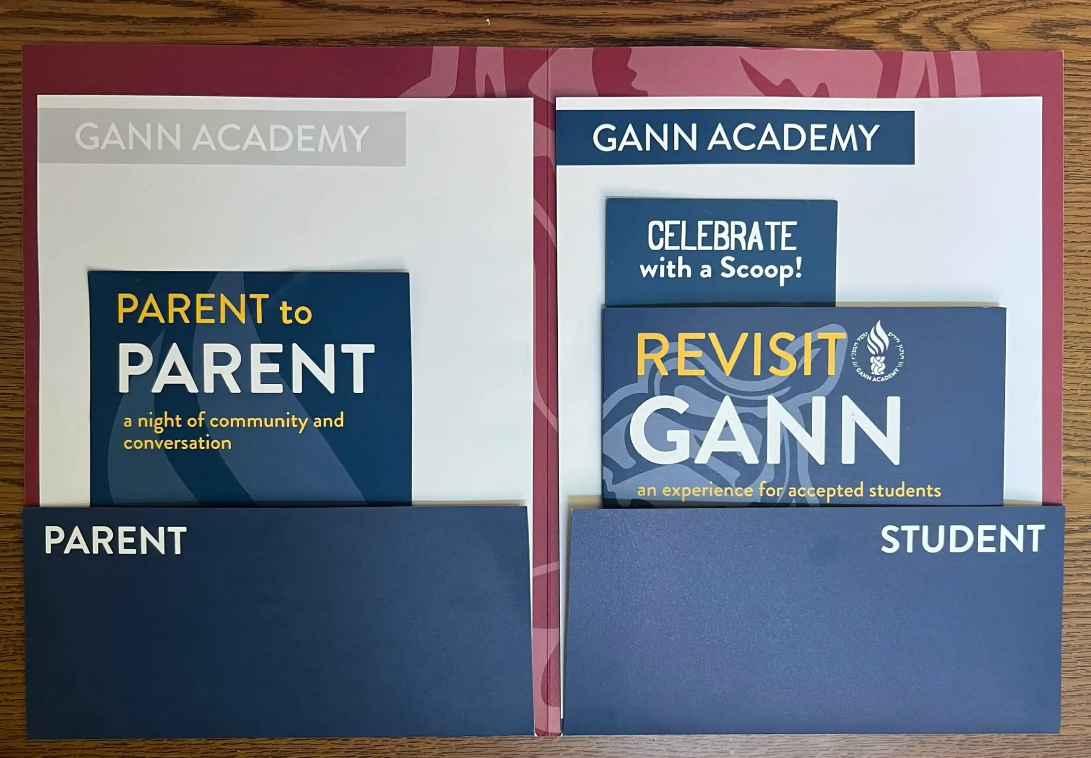 Layout of The acceptance packet folder, holding the acceptance packet materials
