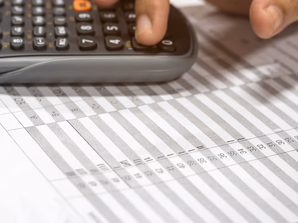 calculator with tally sheet