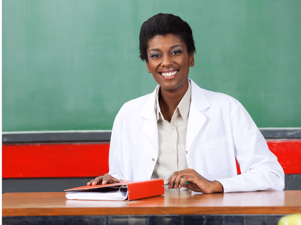 teacher engaging with class