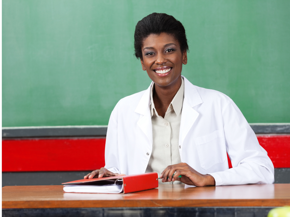 teacher engaging with class