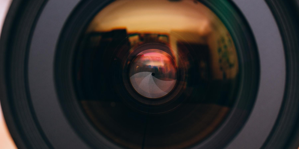 up close image of a camera lense