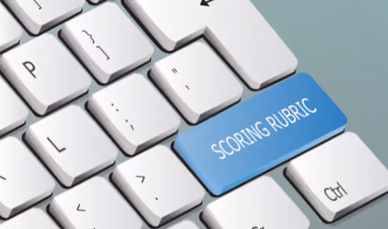keyboaad with scoring rubric key in place of enter key