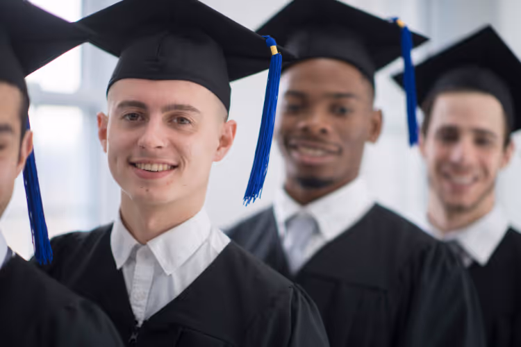 male students graduating