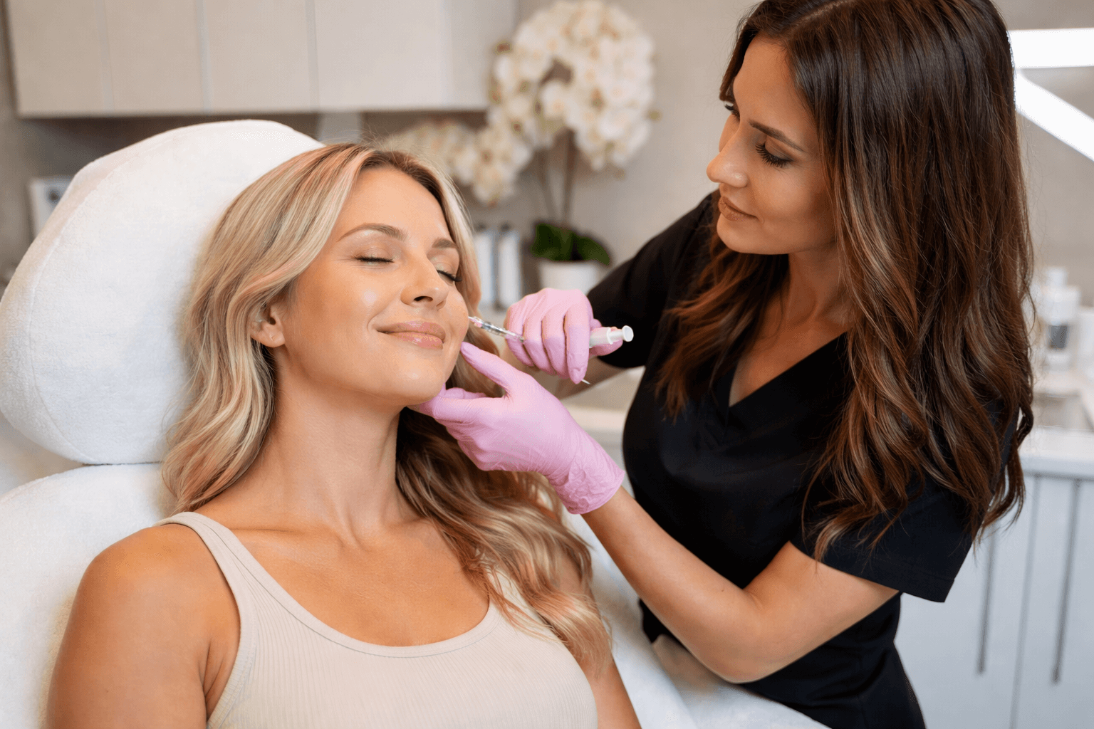 Patient receiving personalized injectable treatment at Thin Space Wellness in Mount Holly, North Carolina