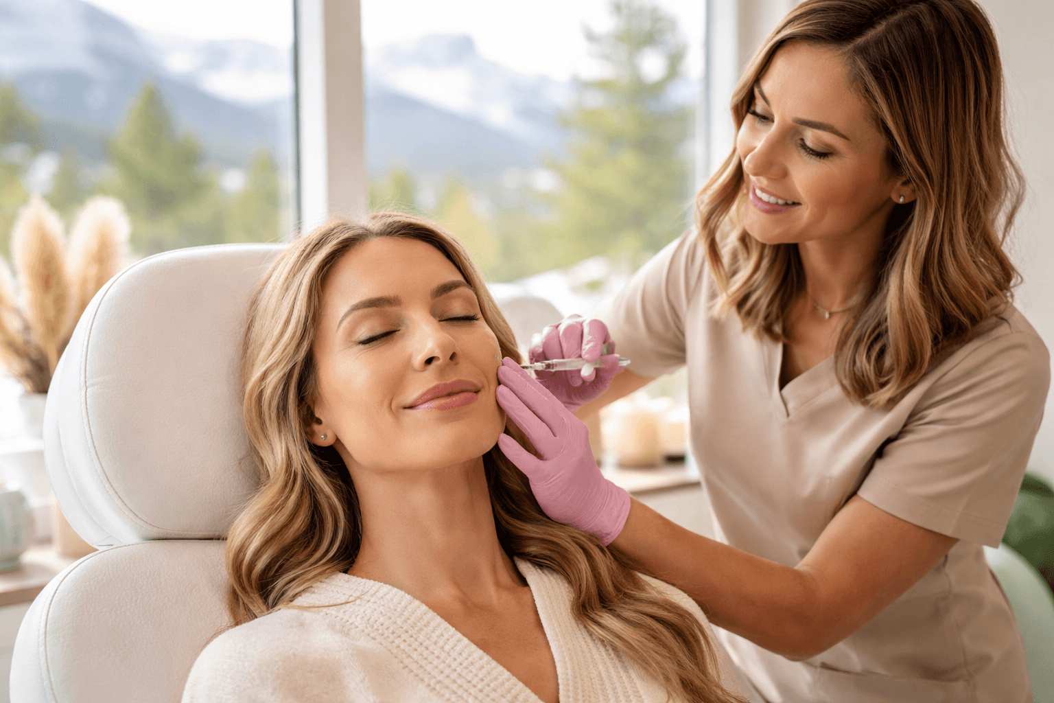 Provider performing dermal filler treatment in Estes Park, Colorado medical spa setting