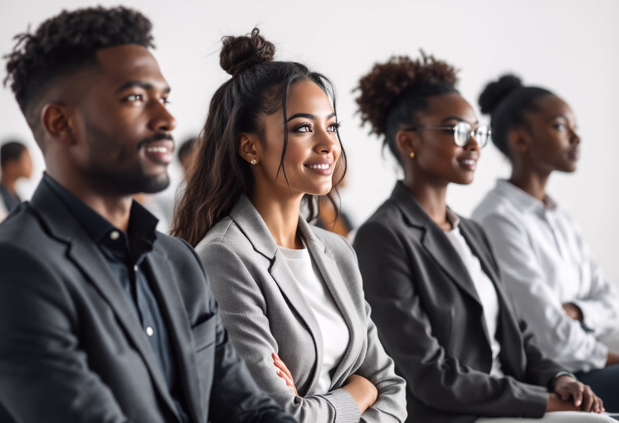 image of happy guests at a business seminar