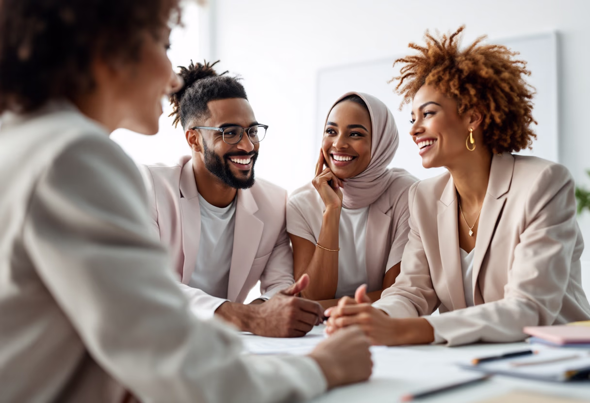 image of team discussion (for a hr tech)