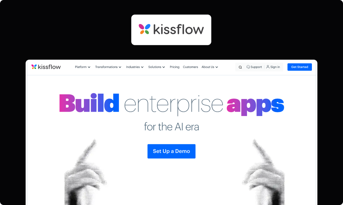 Screenshot of Kissflow's homepage