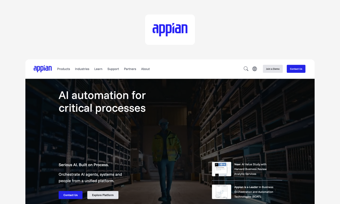 Appian homepage
