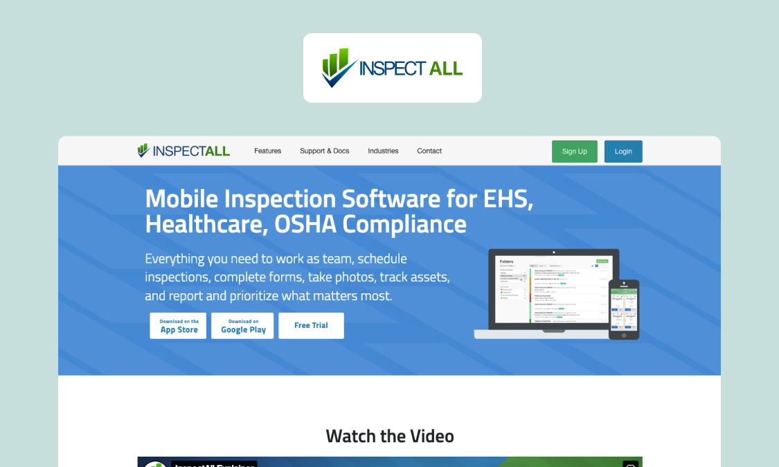 InspectAll asset inspection app interface