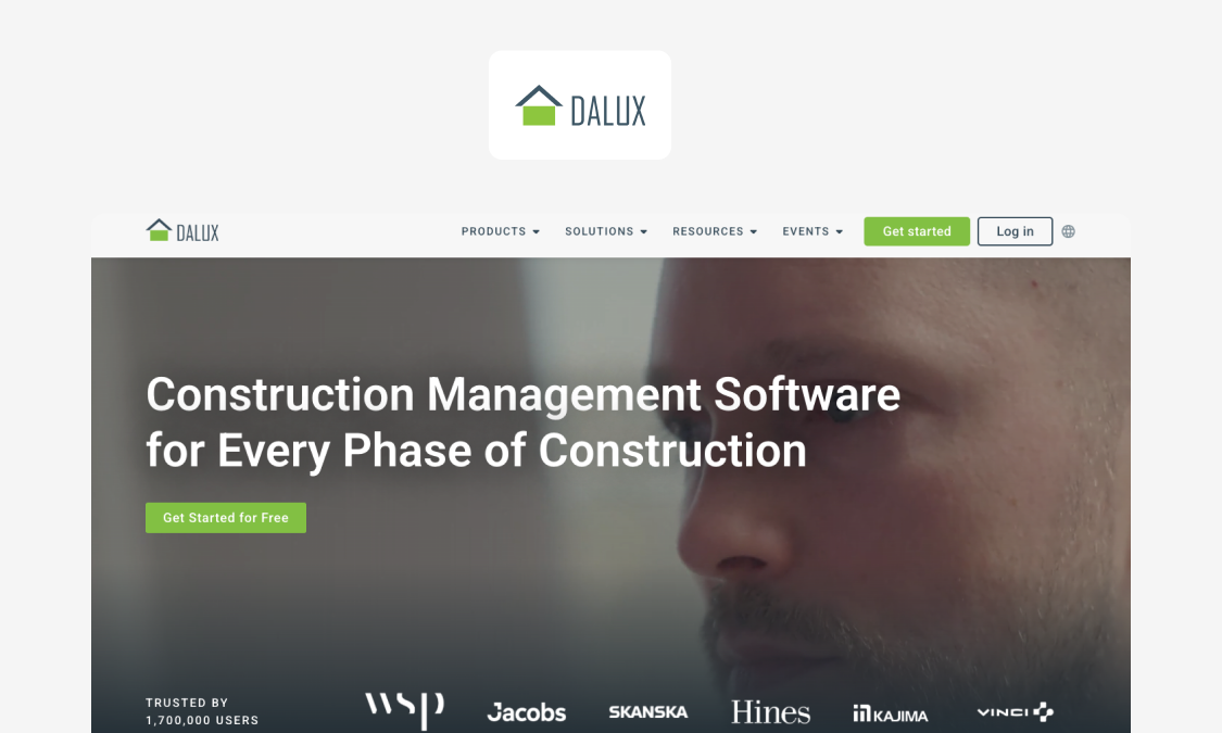 Dalux field management and daily log interface