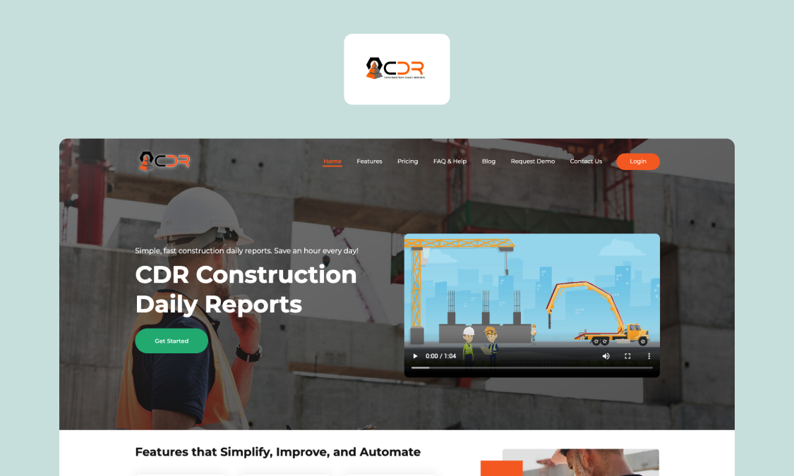 CDR Construction Daily Reports app interface