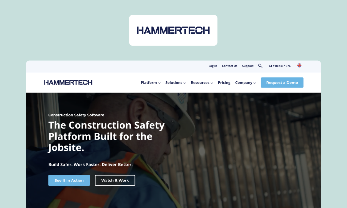 HammerTech construction safety platform screenshot