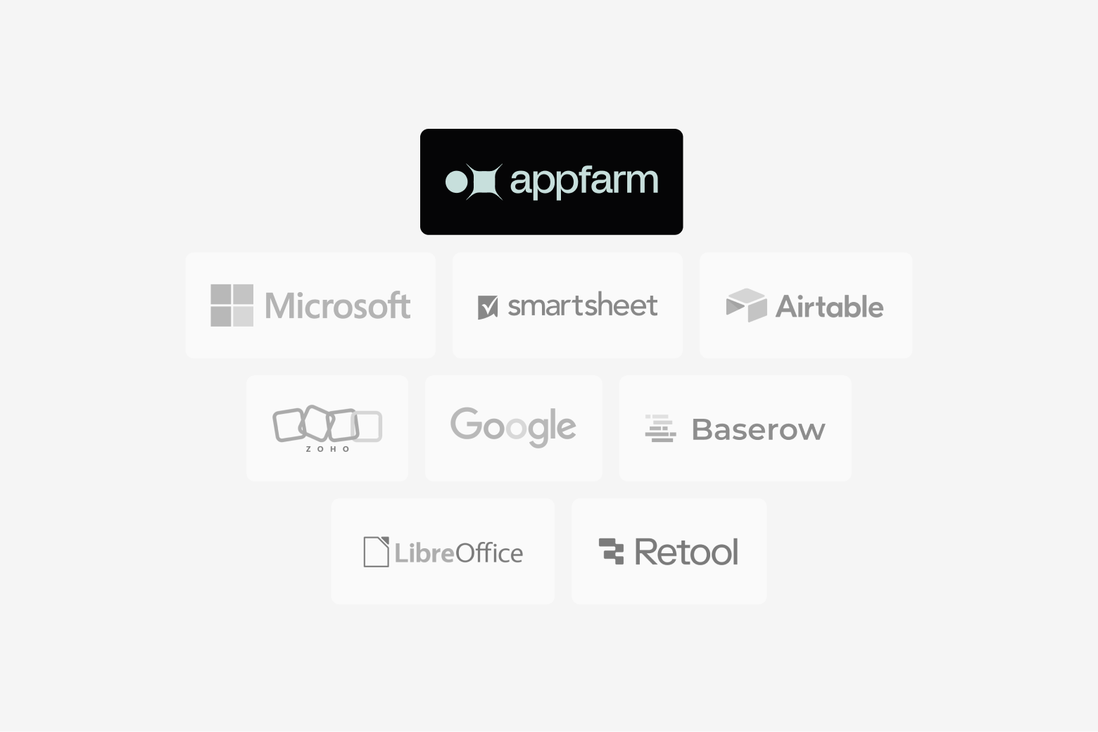 Logos of eleven Excel alternatives for operations and IT teams