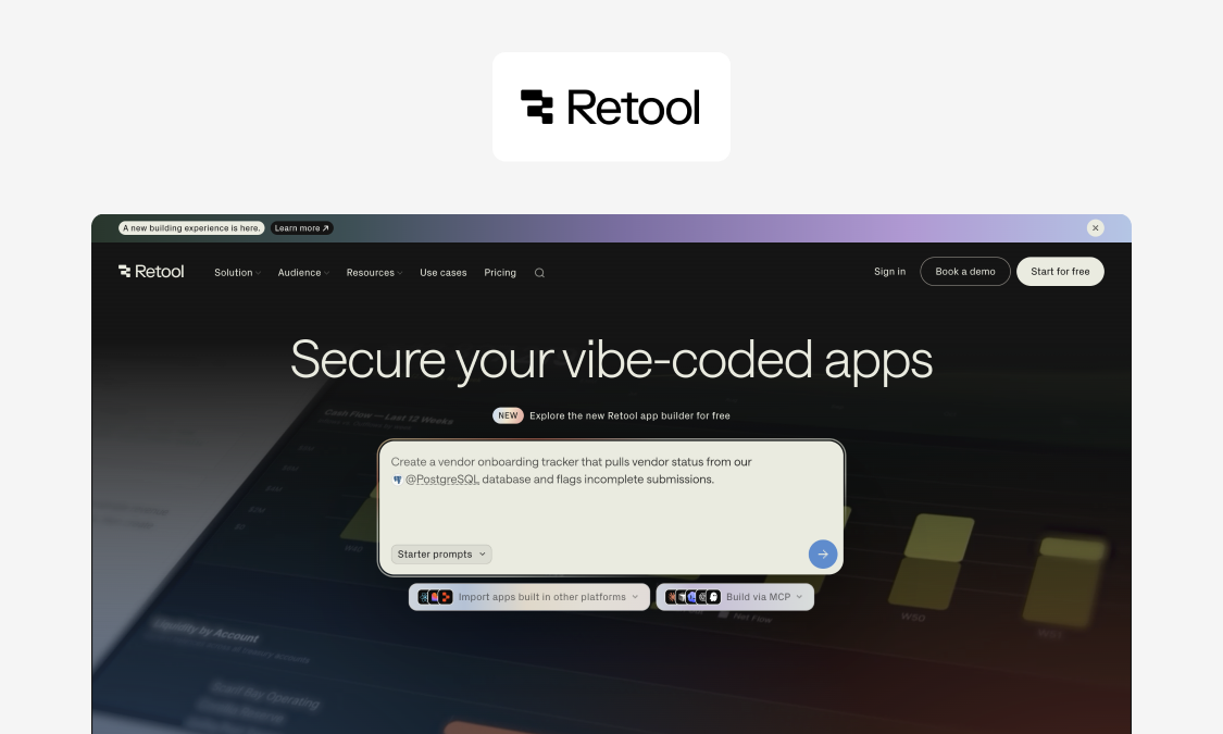 Retool, a developer-led platform for building internal apps over databases and APIs