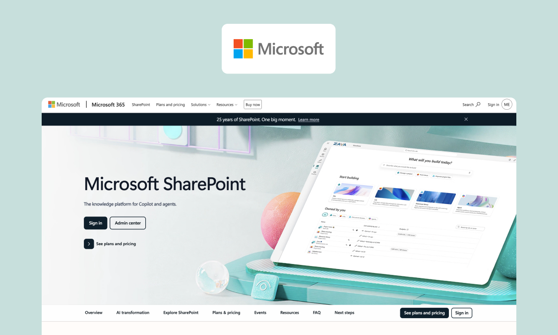 Microsoft SharePoint and Lists, a document and structured-list platform inside Microsoft 365
