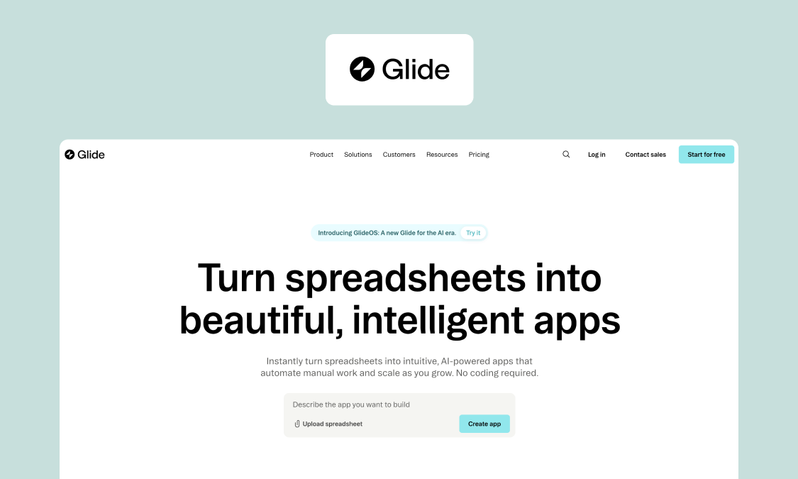 Glide, a no-code builder for lightweight internal tools built on existing business data