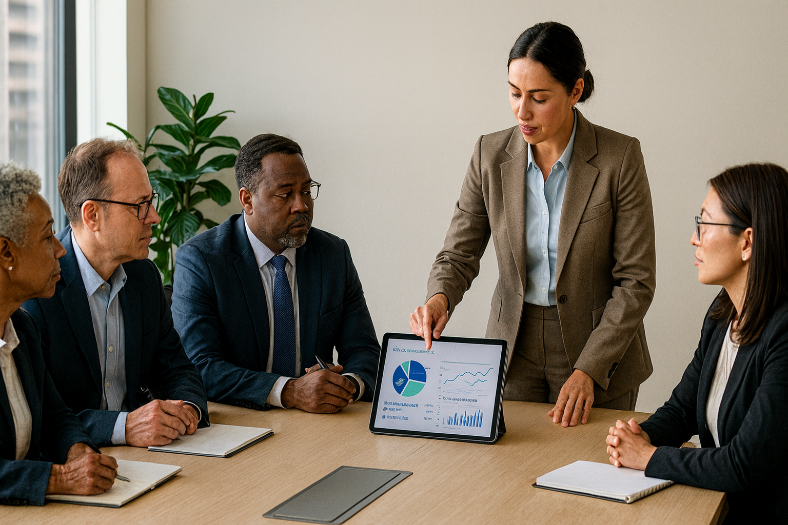 Bank risk committee reviewing AI model risk and XAI materials.