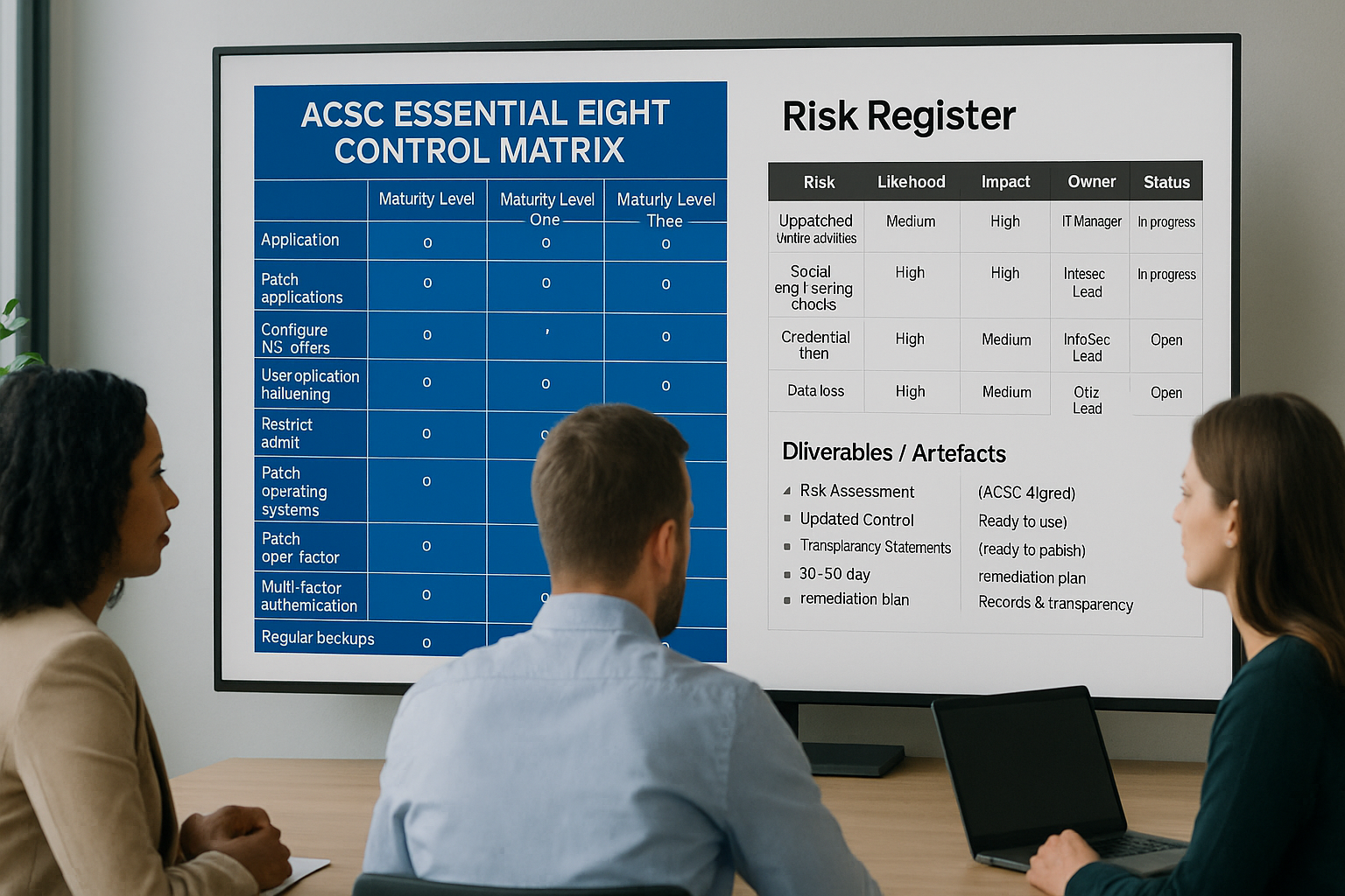 ACSC control matrix and registers on screen.