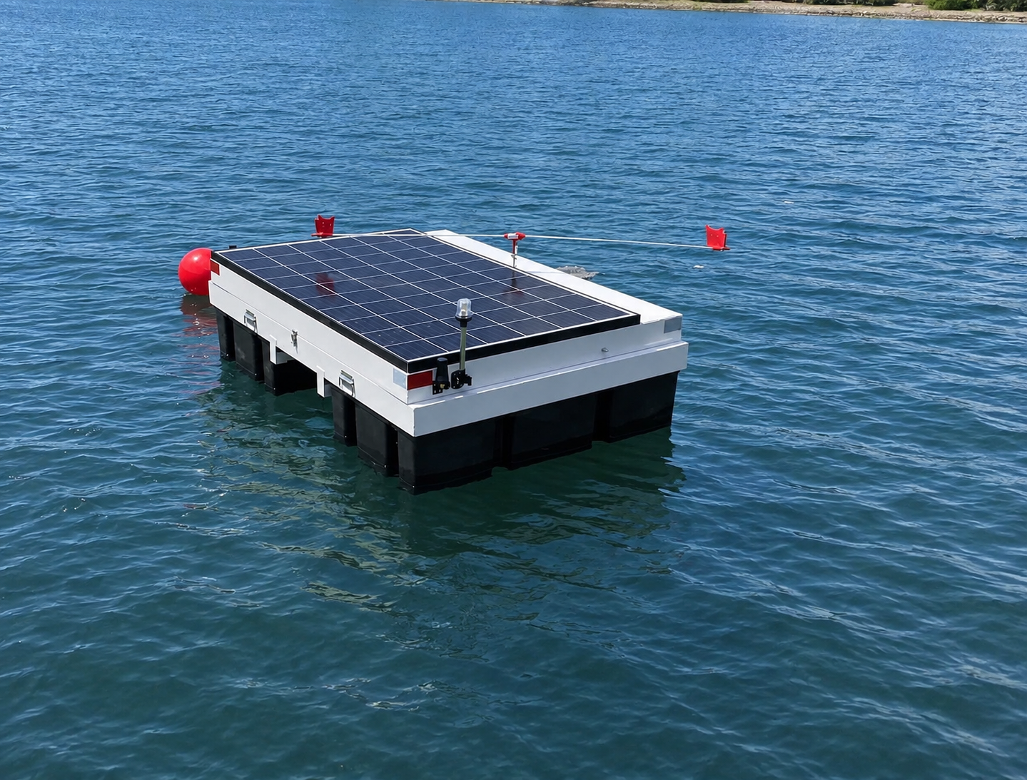 The Sentinel AIQ autonomous ultrasonic water remediation system, a floating solar-powered device engineered for large-scale, chemical-free algae and biofilm control in lakes and reservoirs.