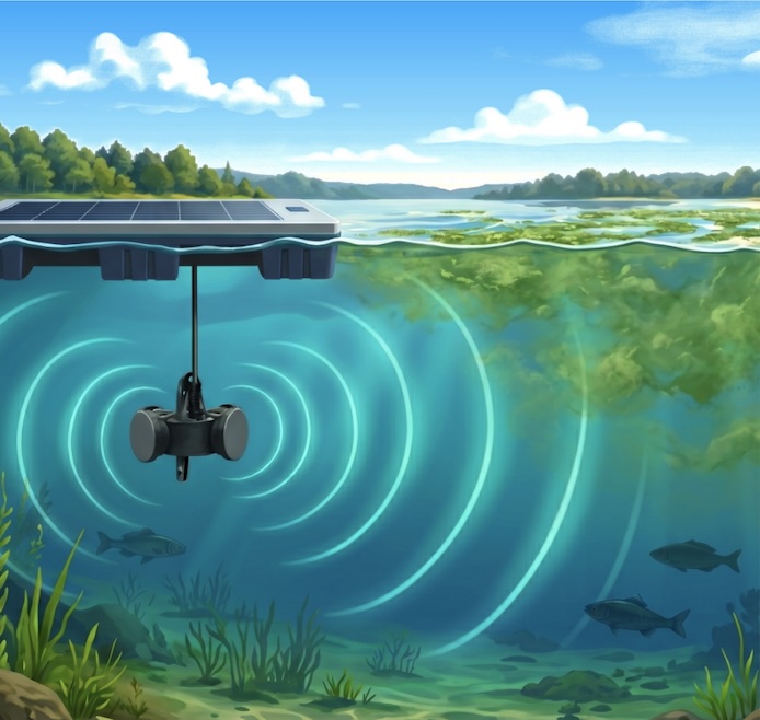 Pulsar 4400 emitting ultrasound waves in a lake