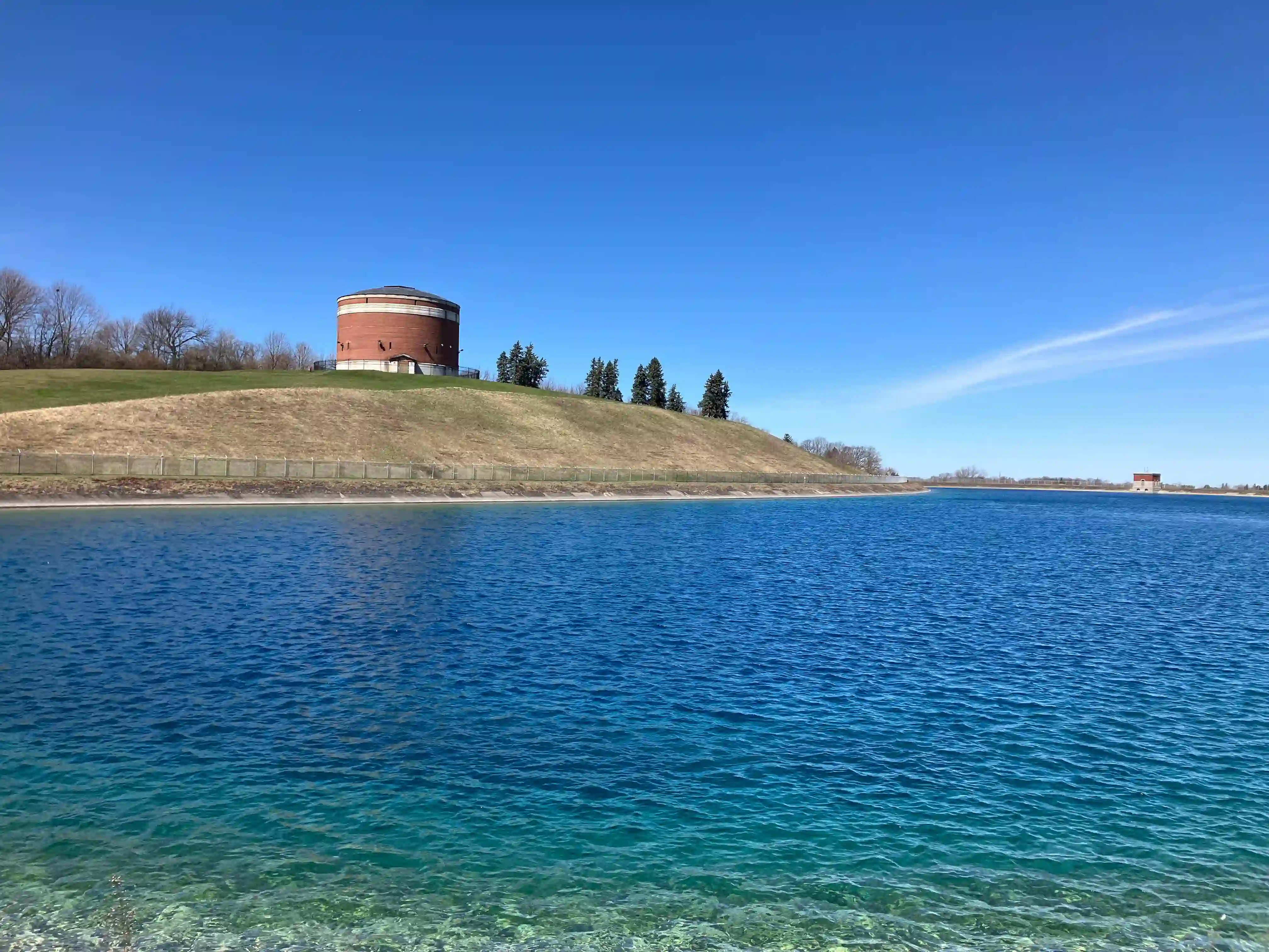 Woodland Reservoir in Syracuse, NY, illustrating a drinking water reservoir that requires proven, sustainable, and chemical-free protection using SonicPure ultrasonic algae control for water treatment compliance.
