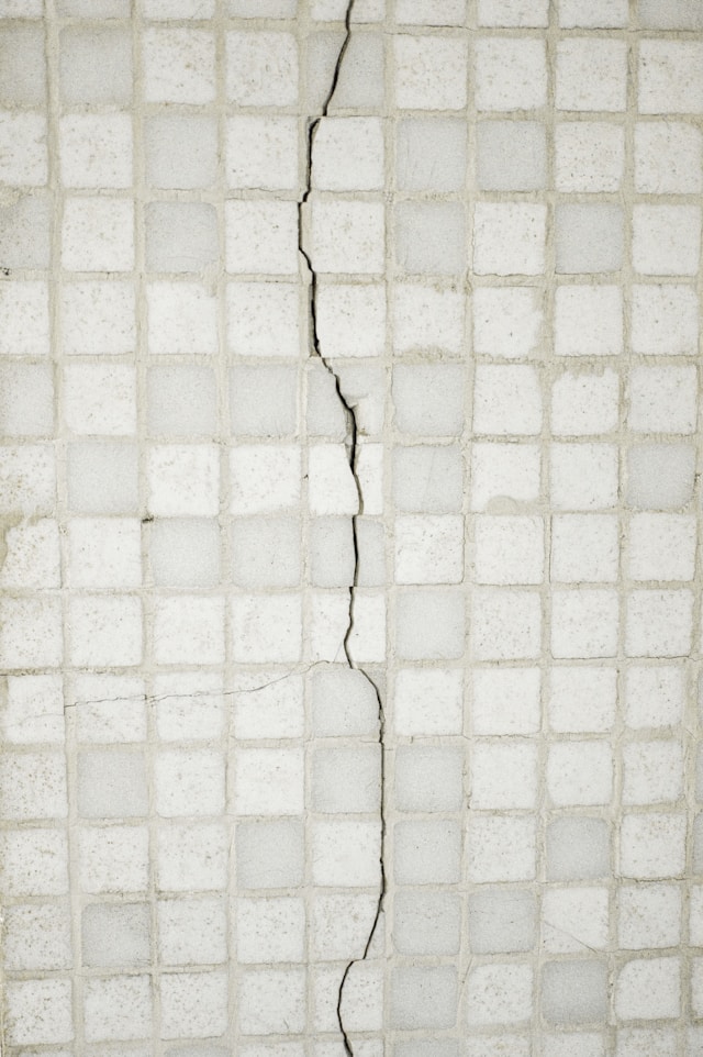 Cracked tile.
