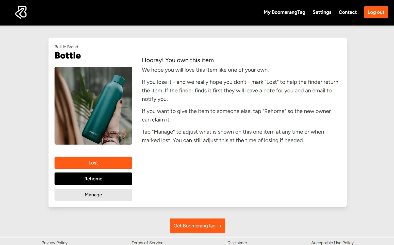 Boomerang MVP screenshot