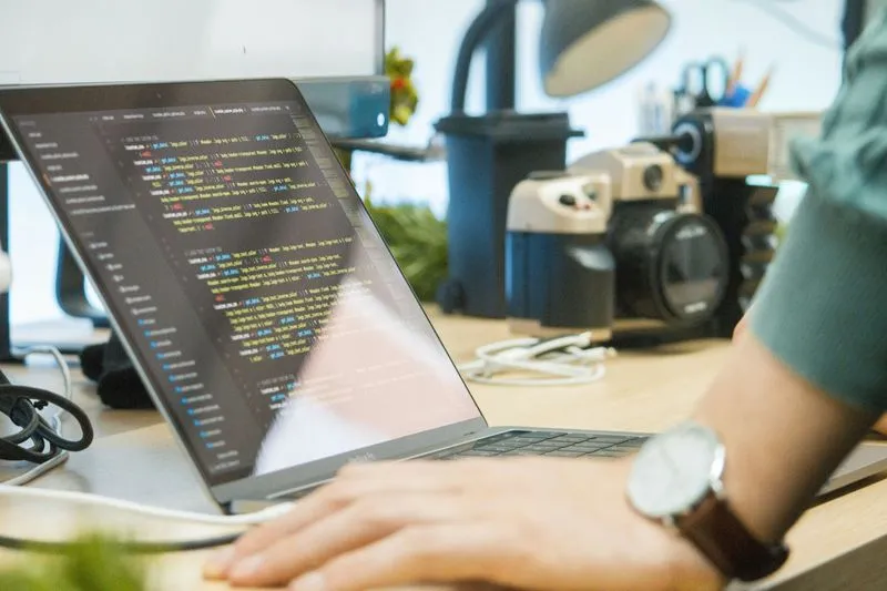Code on a laptop screen