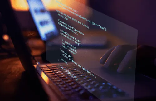 code on laptop screen