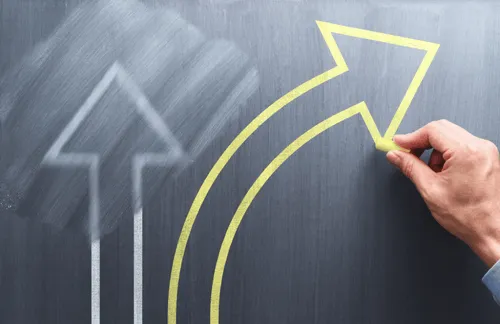 Pivot arrow on chalk board