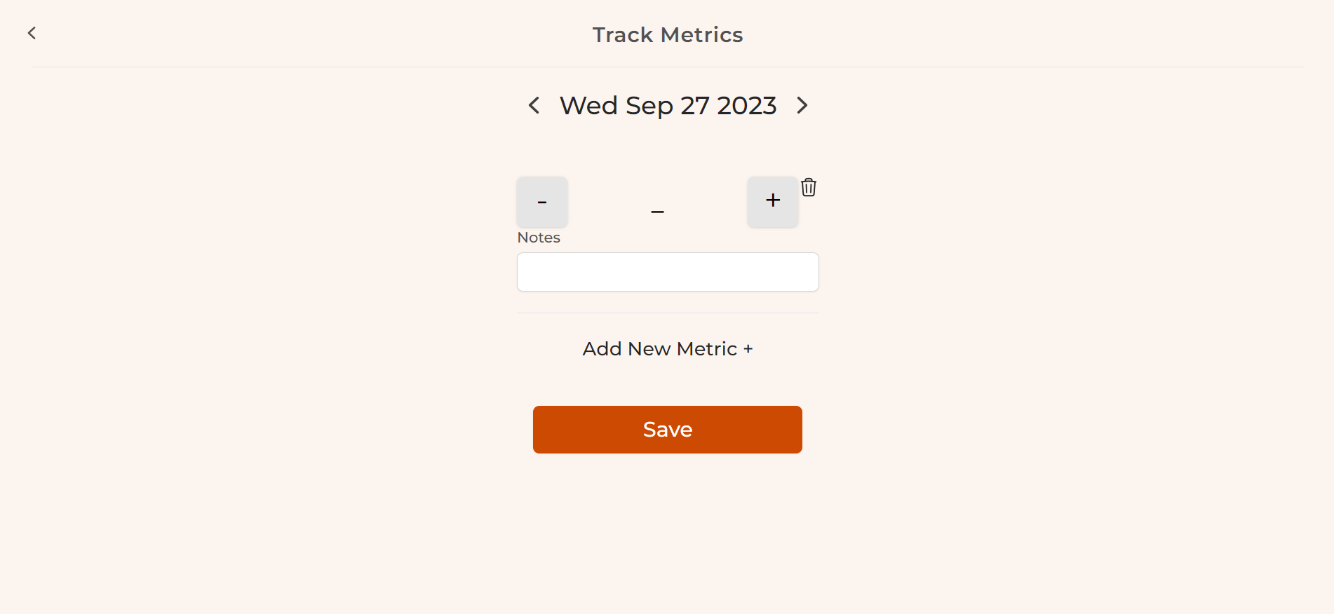 Compawnion MVP Screenshot  to track metrics