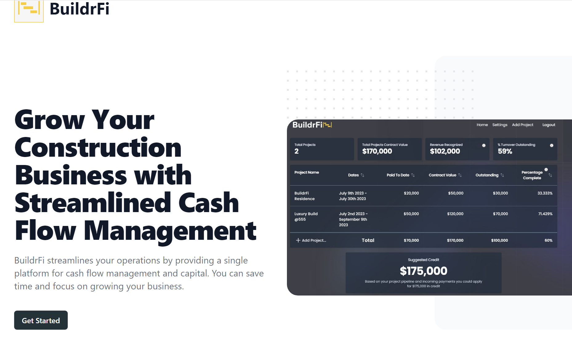 Buildrfi MVP Screenshot with title and screenshot